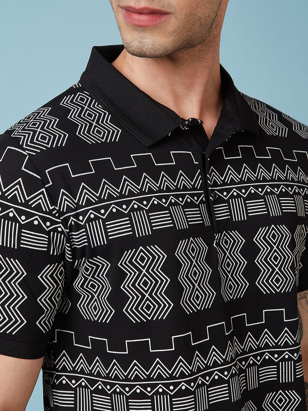 Men's Printed Polo Neck Half Sleeves T-shirts