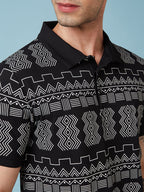 Men's Printed Polo Neck Half Sleeves T-shirts