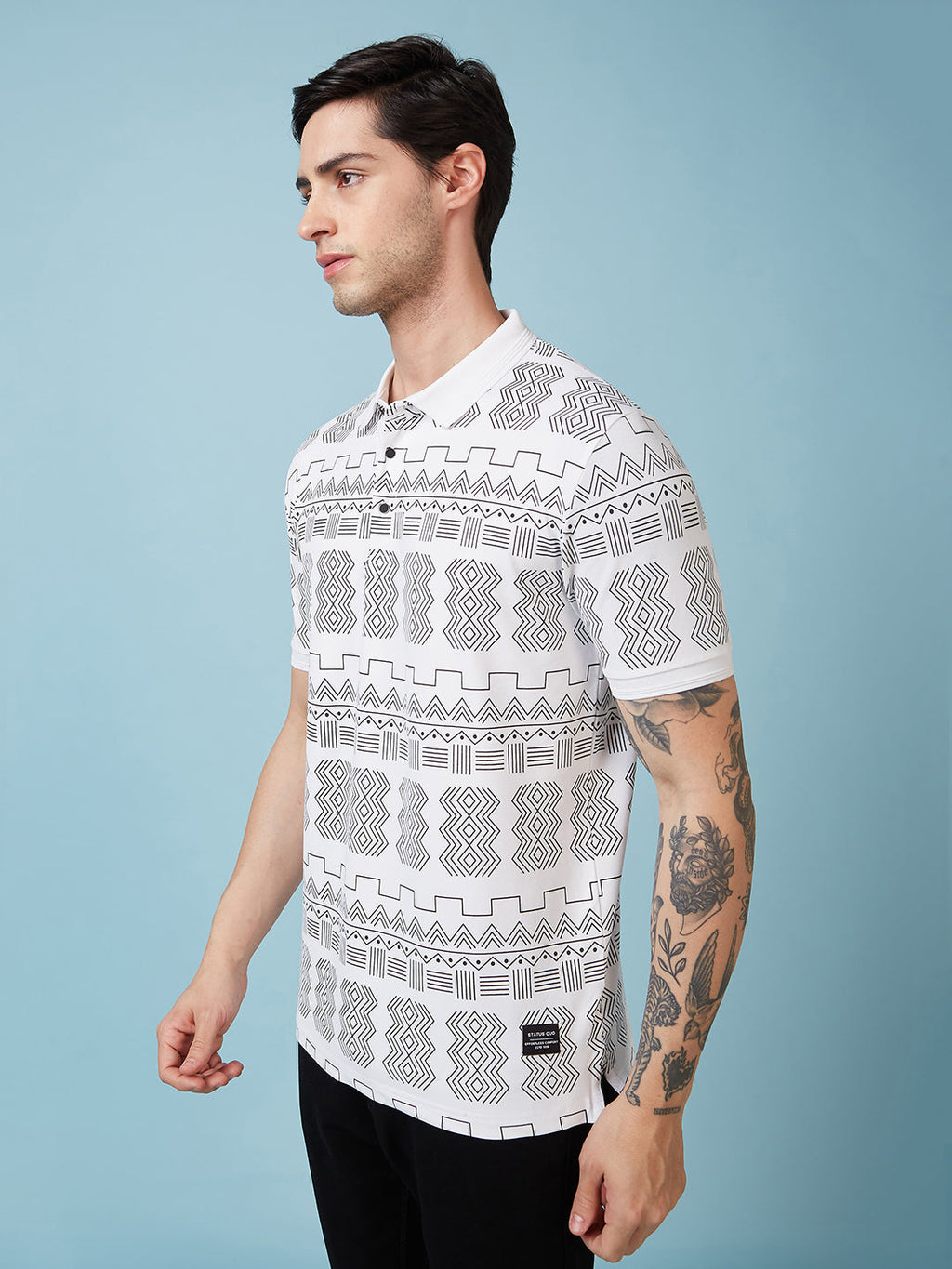 Men's Printed Polo Neck Half Sleeves T-shirt