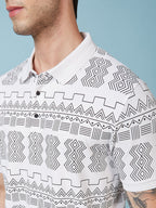 Men's Printed Polo Neck Half Sleeves T-shirt