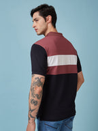 Men's Cut & Sew Polo Neck Half Sleeves T-shirts