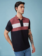 Men's Cut & Sew Polo Neck Half Sleeves T-shirts