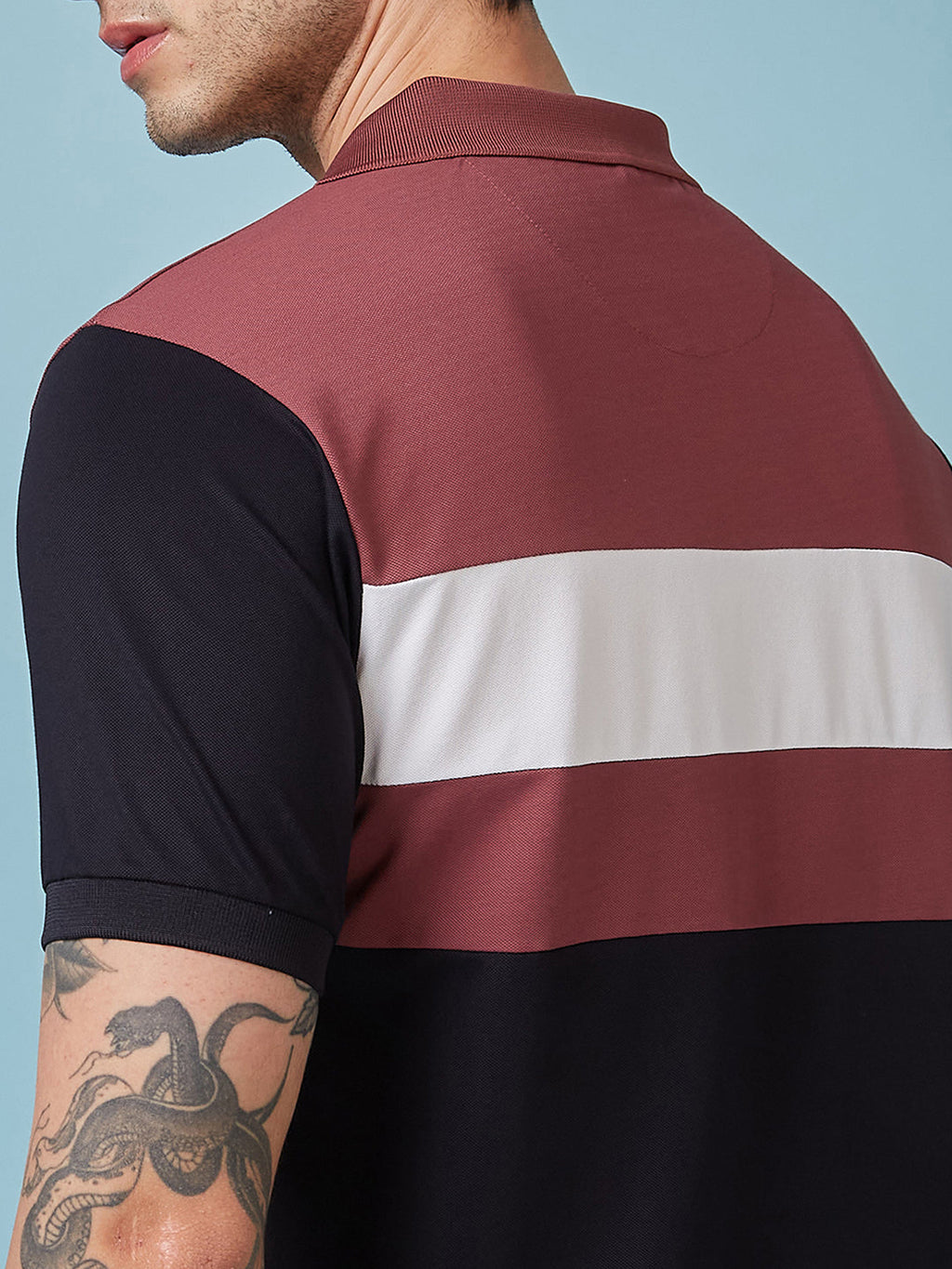 Men's Cut & Sew Polo Neck Half Sleeves T-shirts
