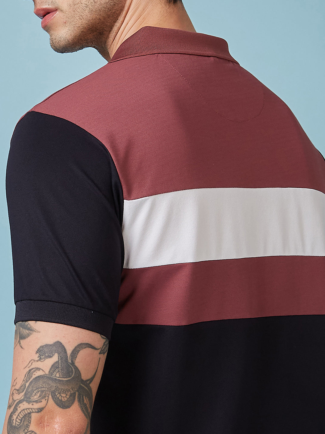 Men's Cut & Sew Polo Neck Half Sleeves T-shirts