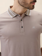 Mens Solid Polo Collar Half Sleeves Regular Fit Tshirt
