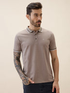 Mens Solid Polo Collar Half Sleeves Regular Fit Tshirt