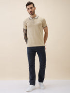 Men's Solid Polo Collar Half Sleeves Regular Fit Tshirt
