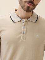 Men's Solid Polo Collar Half Sleeves Regular Fit Tshirt