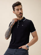 Men's Solid Polo Collar Half Sleeves Regular Fit Tshirt