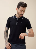 Men's Solid Polo Collar Half Sleeves Regular Fit Tshirt