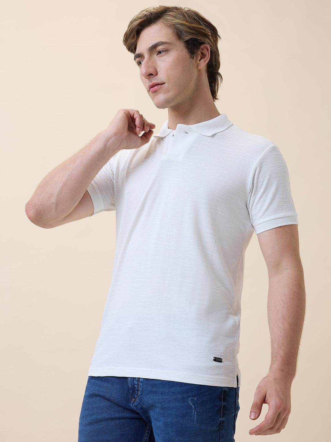 Status Quo Men's Striped Polo Collar Half Sleeves Regular Fit T-shirt Secondary image