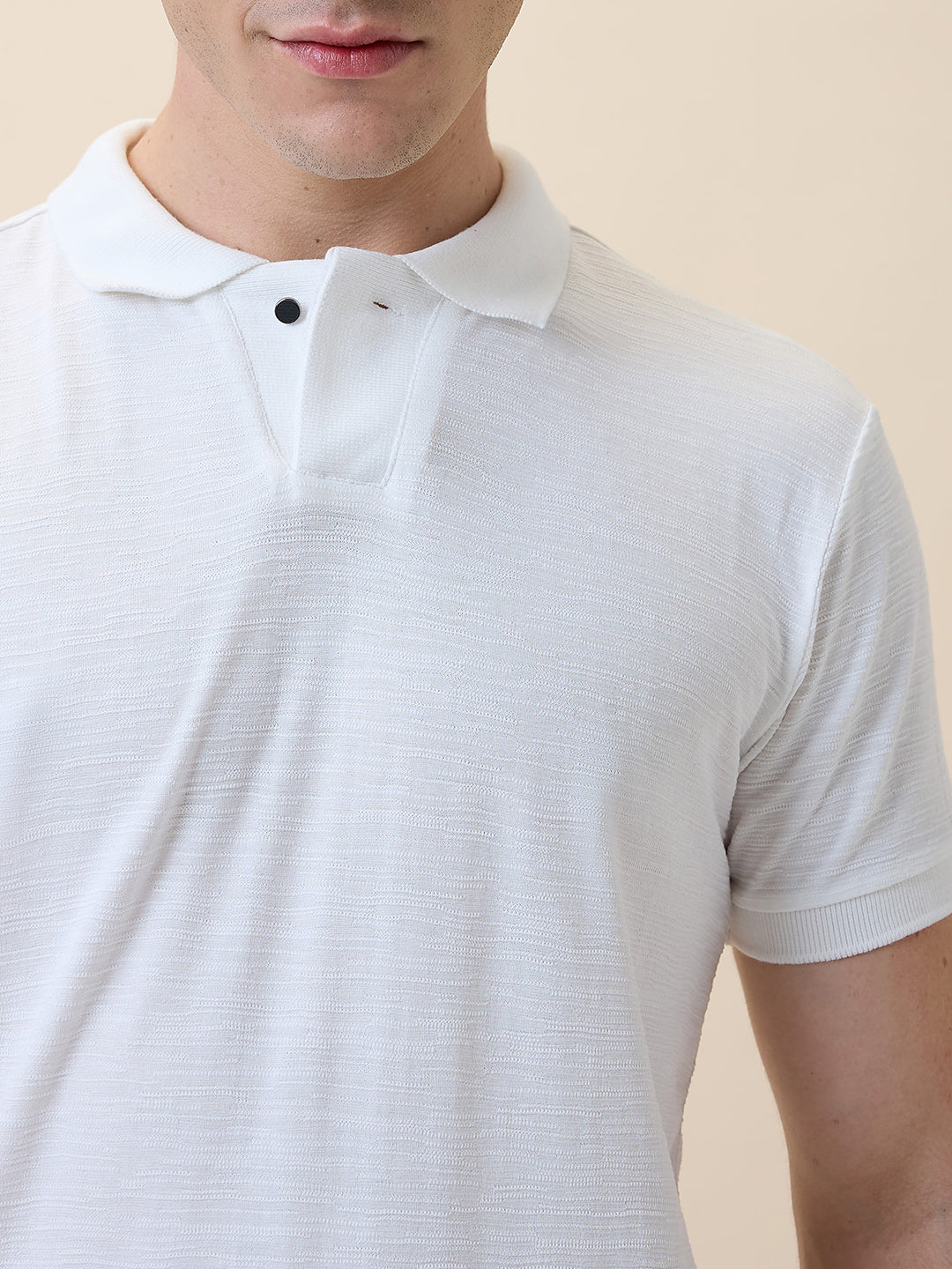 Status Quo Men's Striped Polo Collar Half Sleeves Regular Fit T-shirt