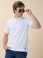 Status Quo Men's Striped Polo Collar Half Sleeves Regular Fit T-shirt