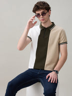 Status Quo Men's Cut & Sew Polo Collar Half Sleeves Regular Fit T-Shirt