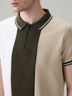 Status Quo Men's Cut & Sew Polo Collar Half Sleeves Regular Fit T-Shirt