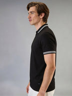 Status Quo Men's Solid Polo Collar Half Sleeves Regular Fit T-shirt