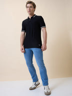 Status Quo Men's Solid Polo Collar Half Sleeves Regular Fit T-shirt