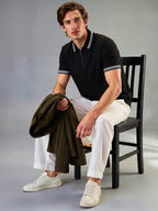 Status Quo Men's Solid Polo Collar Half Sleeves Regular Fit T-shirt