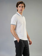 Men's Solid Polo Collar Half Sleeves Regular Fit T-shirt