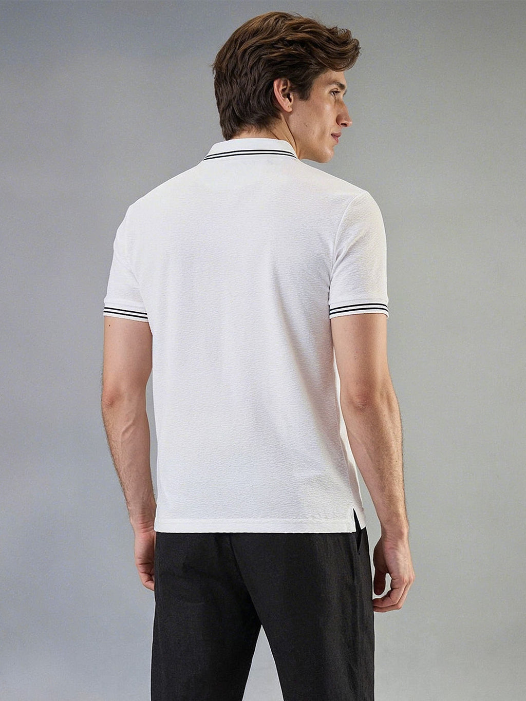 Men's Solid Polo Collar Half Sleeves Regular Fit T-shirt