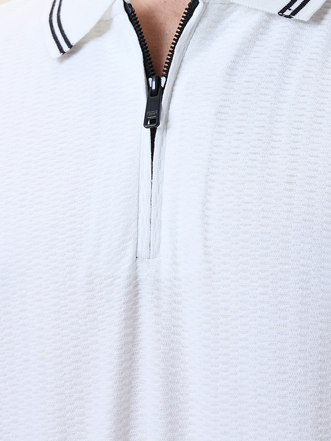 Men's Solid Polo Collar Half Sleeves Regular Fit T-shirt