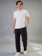 Men's Solid Polo Collar Half Sleeves Regular Fit T-shirt