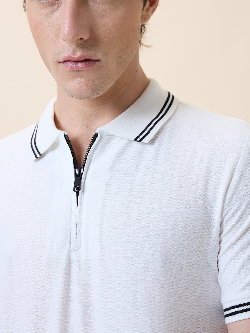 Men's Solid Polo Collar Half Sleeves Regular Fit T-shirt