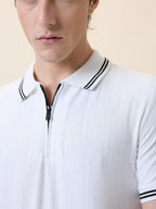 Men's Solid Polo Collar Half Sleeves Regular Fit T-shirt