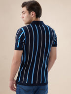 Navy Striped Polo