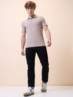 Men's Premium Solid Polo Collar Half Sleeves Regular Fit T-shirt