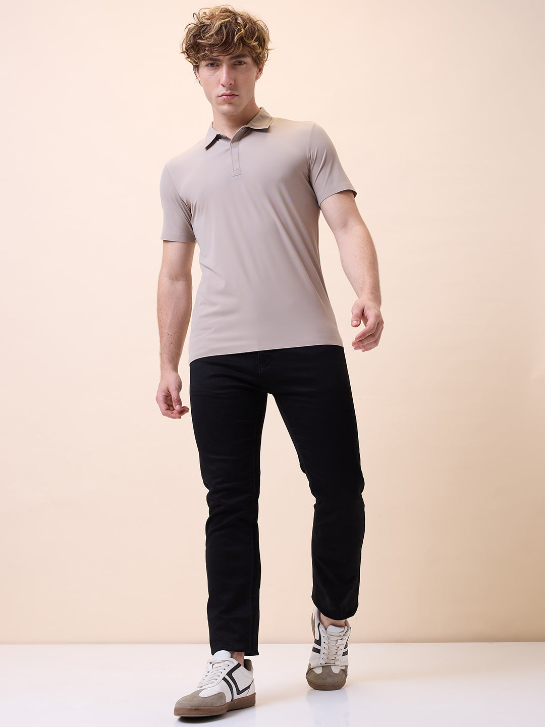Men's Premium Solid Polo Collar Half Sleeves Regular Fit T-shirt