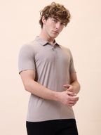 Men's Premium Solid Polo Collar Half Sleeves Regular Fit T-shirt