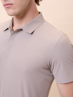 Men's Premium Solid Polo Collar Half Sleeves Regular Fit T-shirt