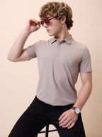 Men's Premium Solid Polo Collar Half Sleeves Regular Fit T-shirt