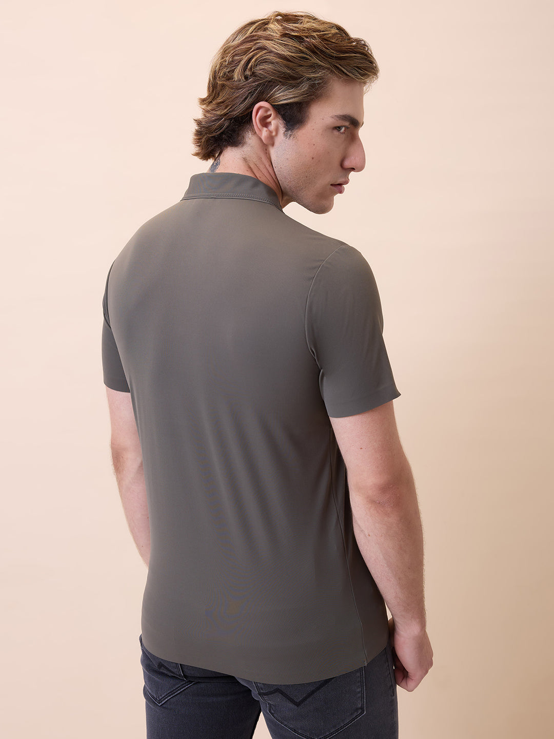 Men's Premium Solid Polo Collar Half Sleeves Regular Fit T-shirt