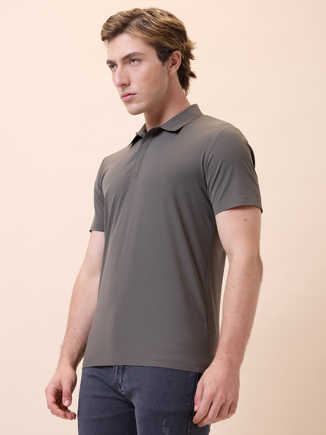 Men's Premium Solid Polo Collar Half Sleeves Regular Fit T-shirt