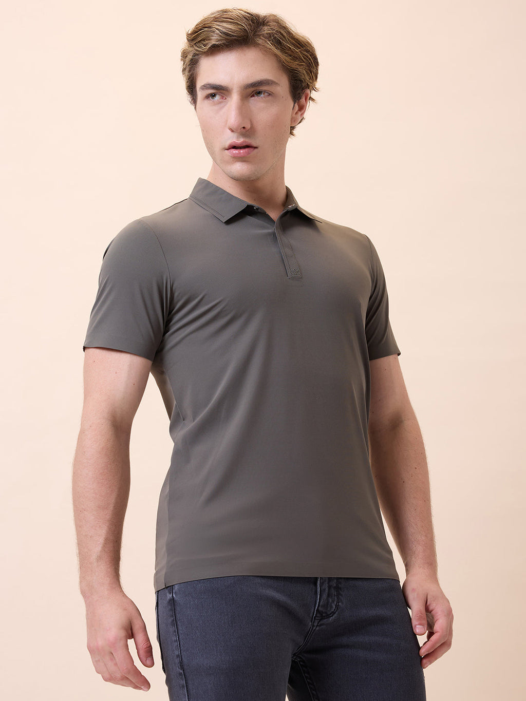 Men's Premium Solid Polo Collar Half Sleeves Regular Fit T-shirt