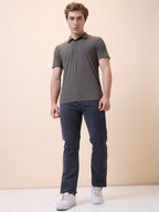 Men's Premium Solid Polo Collar Half Sleeves Regular Fit T-shirt