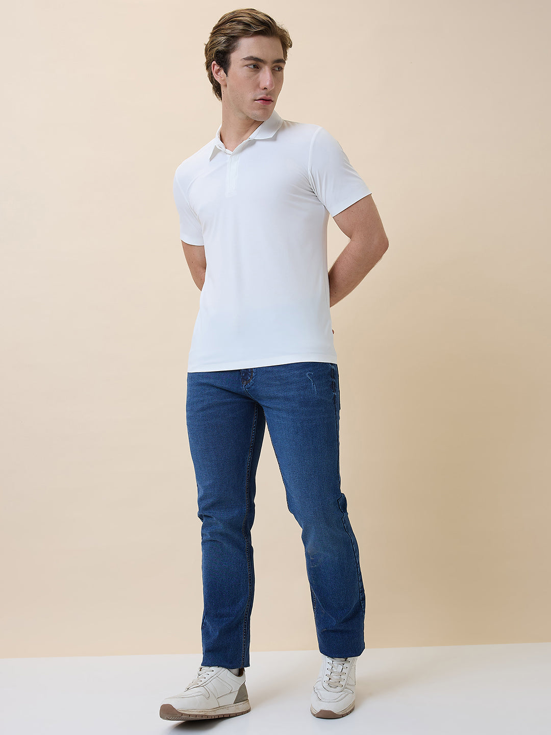 Men's Premium Solid Polo Collar Half Sleeves Regular Fit T-shirt