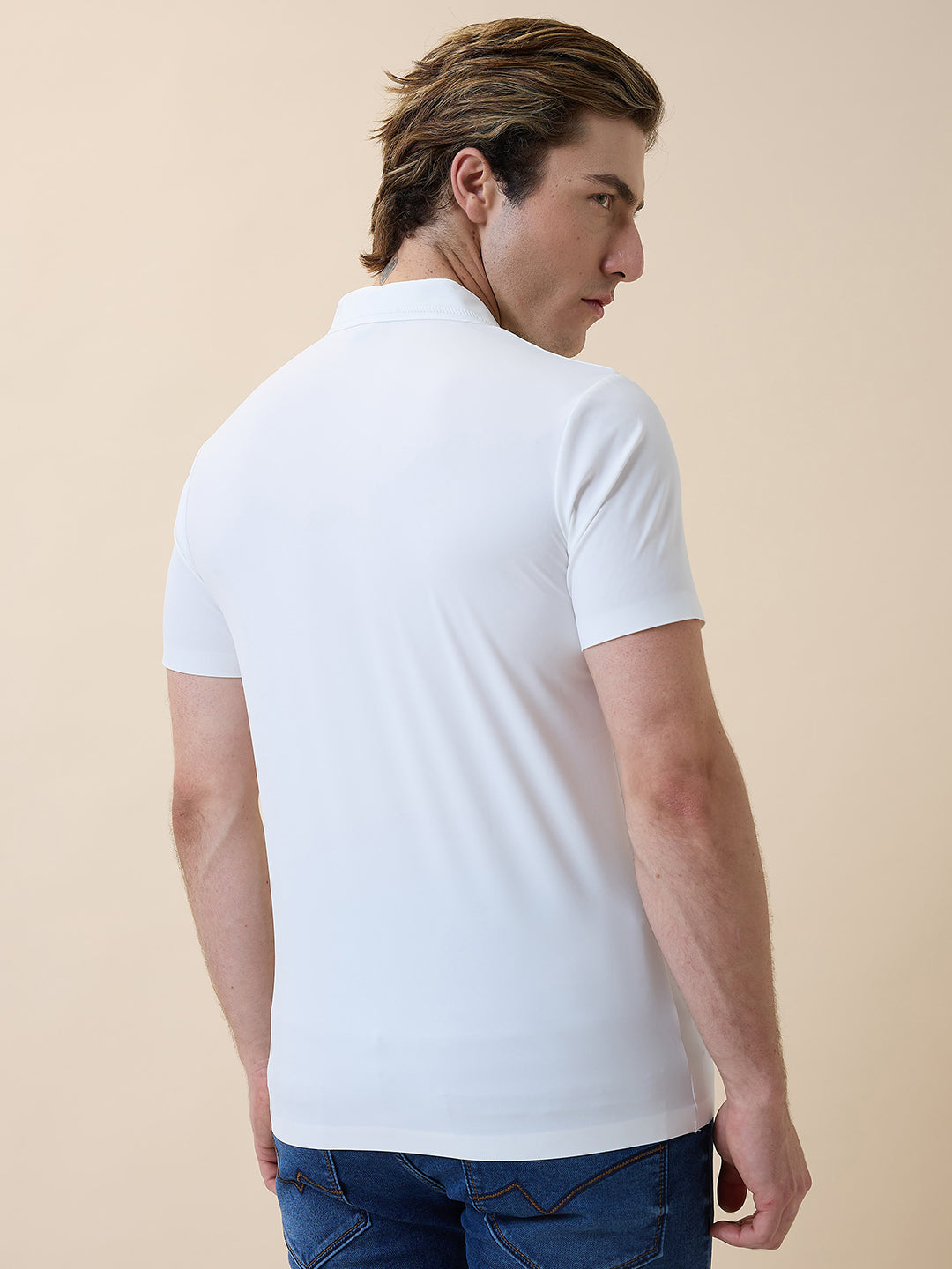 Men's Premium Solid Polo Collar Half Sleeves Regular Fit T-shirt