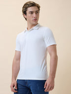 Men's Premium Solid Polo Collar Half Sleeves Regular Fit T-shirt
