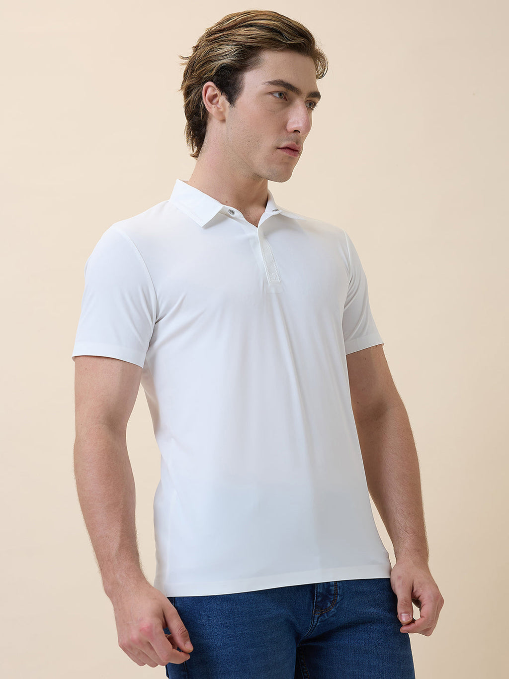 Men's Premium Solid Polo Collar Half Sleeves Regular Fit T-shirt