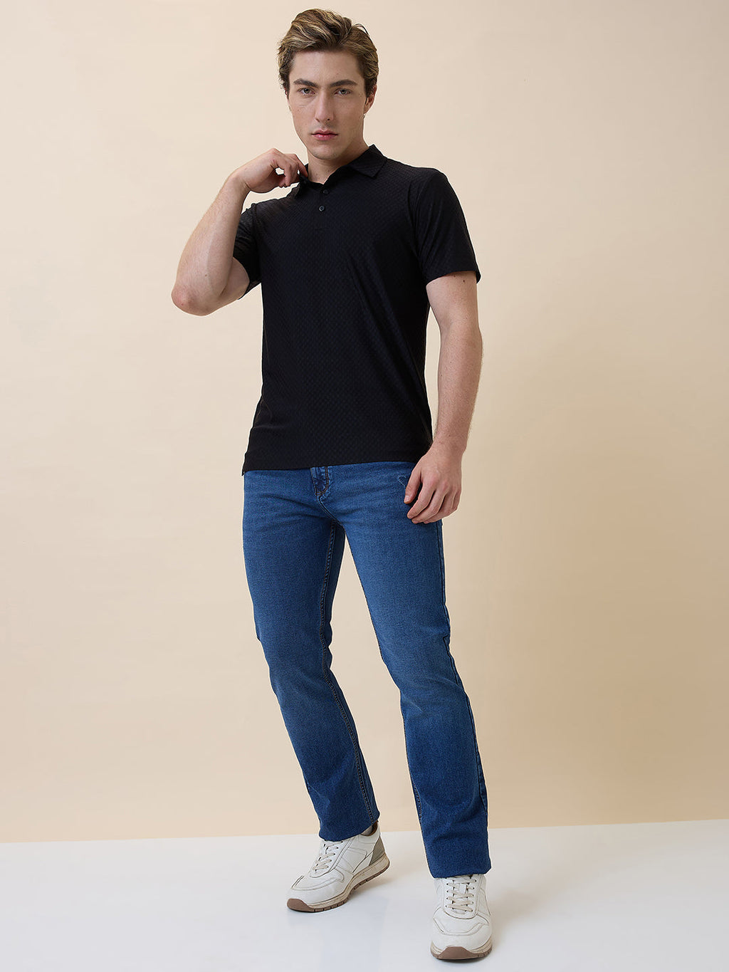 Men's Premium Solid Polo Collar Half Sleeves Regular Fit T-shirt