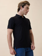 Men's Premium Solid Polo Collar Half Sleeves Regular Fit T-shirt