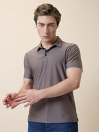 Men's Premium Solid Polo Collar Half Sleeves Regular Fit T-shirt