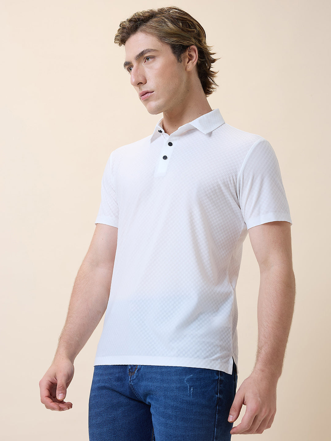 Men's Premium Solid Polo Collar Half Sleeves Regular Fit T-shirt Secondary image