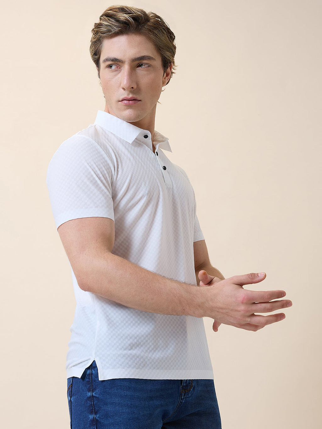 Men's Premium Solid Polo Collar Half Sleeves Regular Fit T-shirt