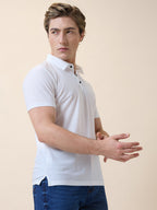 Men's Premium Solid Polo Collar Half Sleeves Regular Fit T-shirt