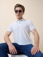 Men's Premium Solid Polo Collar Half Sleeves Regular Fit T-shirt