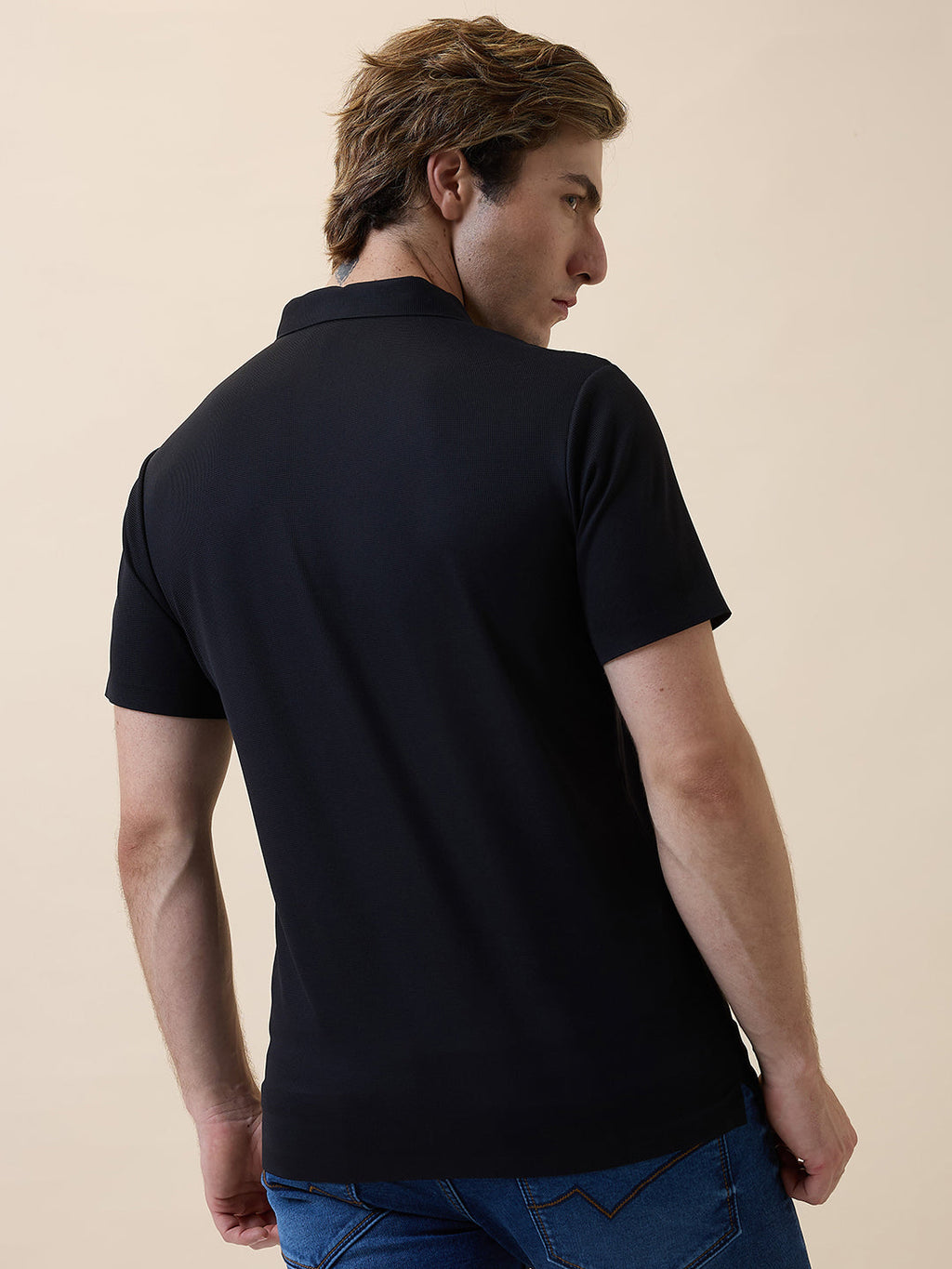 Men's Premium Solid Polo Collar Half Sleeves Regular Fit T-shirt